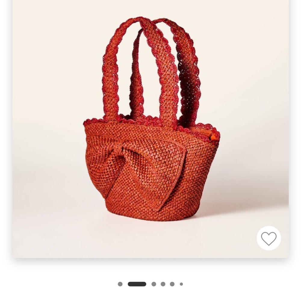 Target Kate Spade straw bow bag- Elegant Red Woven Tote Bag
